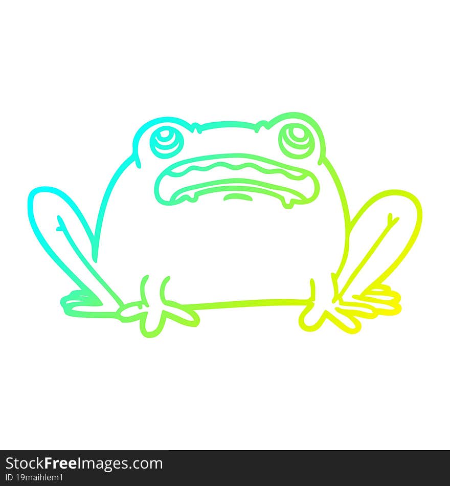 cold gradient line drawing cartoon frog