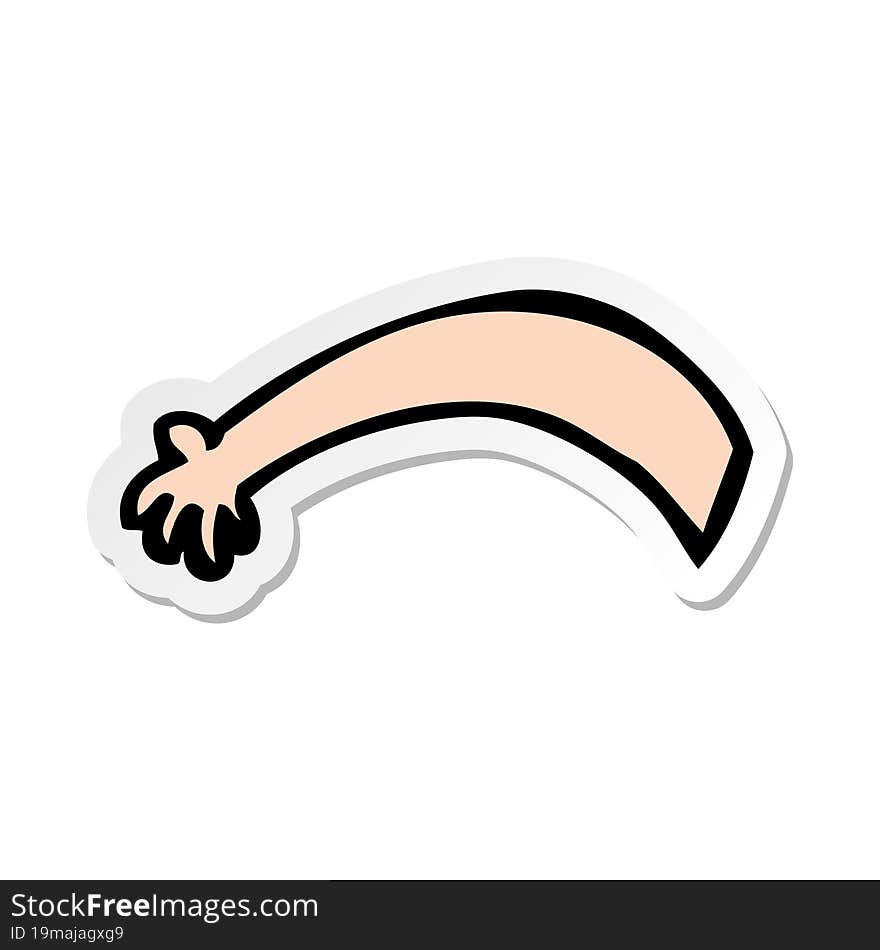 sticker of a cartoon arm