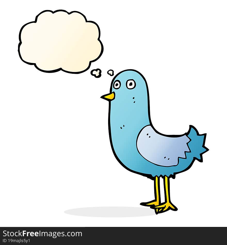 cartoon bird with thought bubble