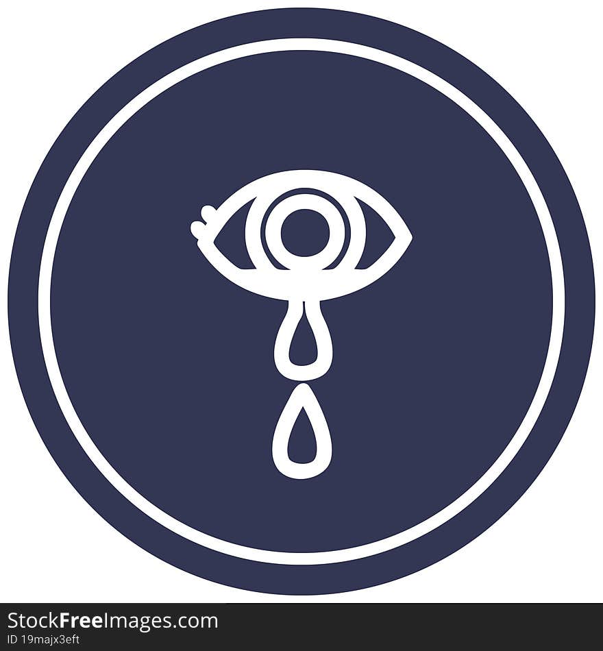 crying eye circular icon