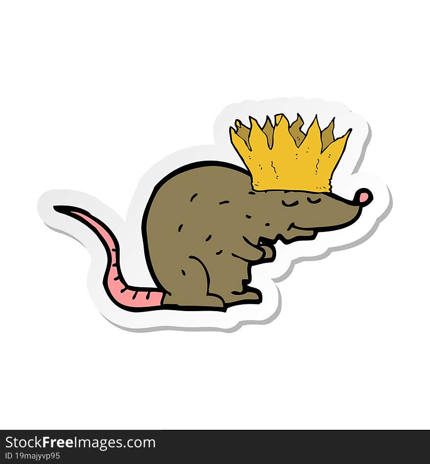 sticker of a king rat cartoon