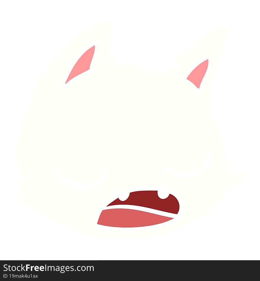 flat color style cartoon cat face