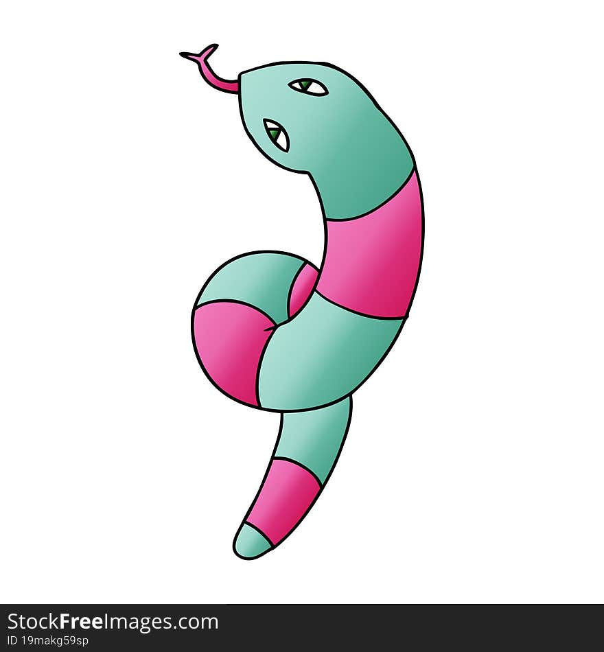 gradient cartoon of a long snake