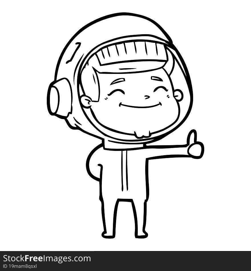 happy cartoon astronaut. happy cartoon astronaut