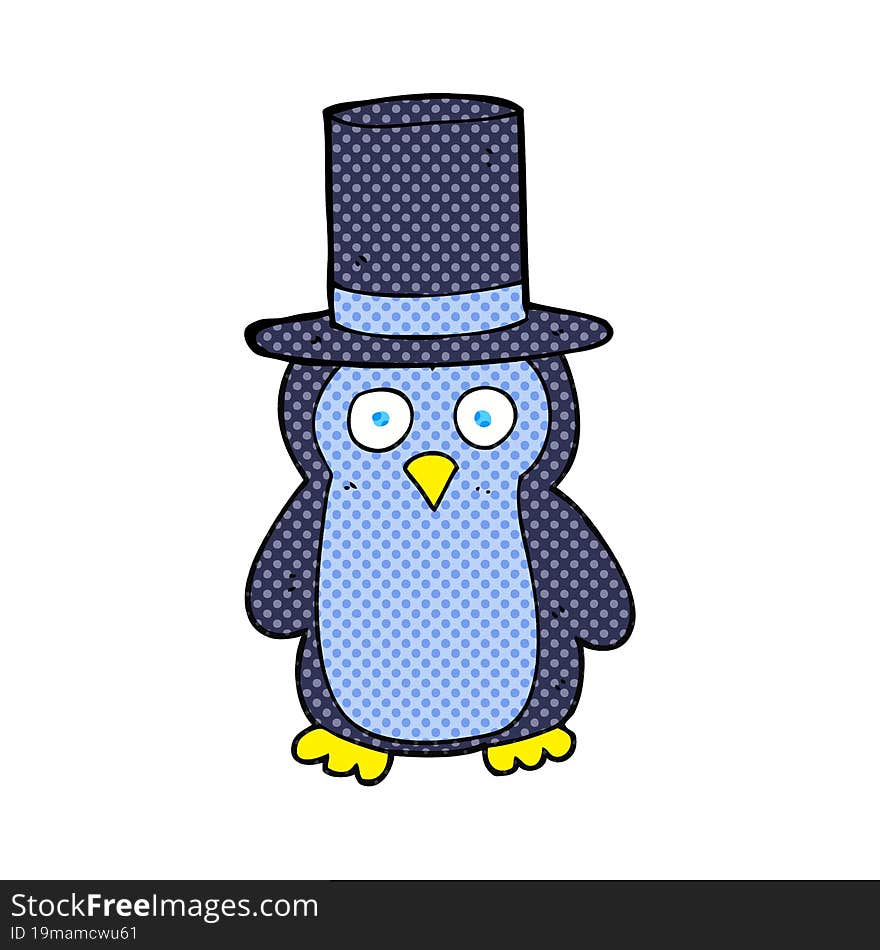 cartoon penguin wearing hat