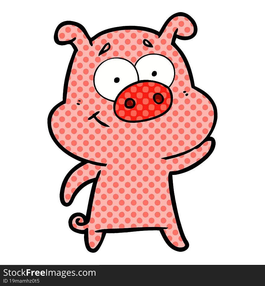 happy cartoon pig. happy cartoon pig