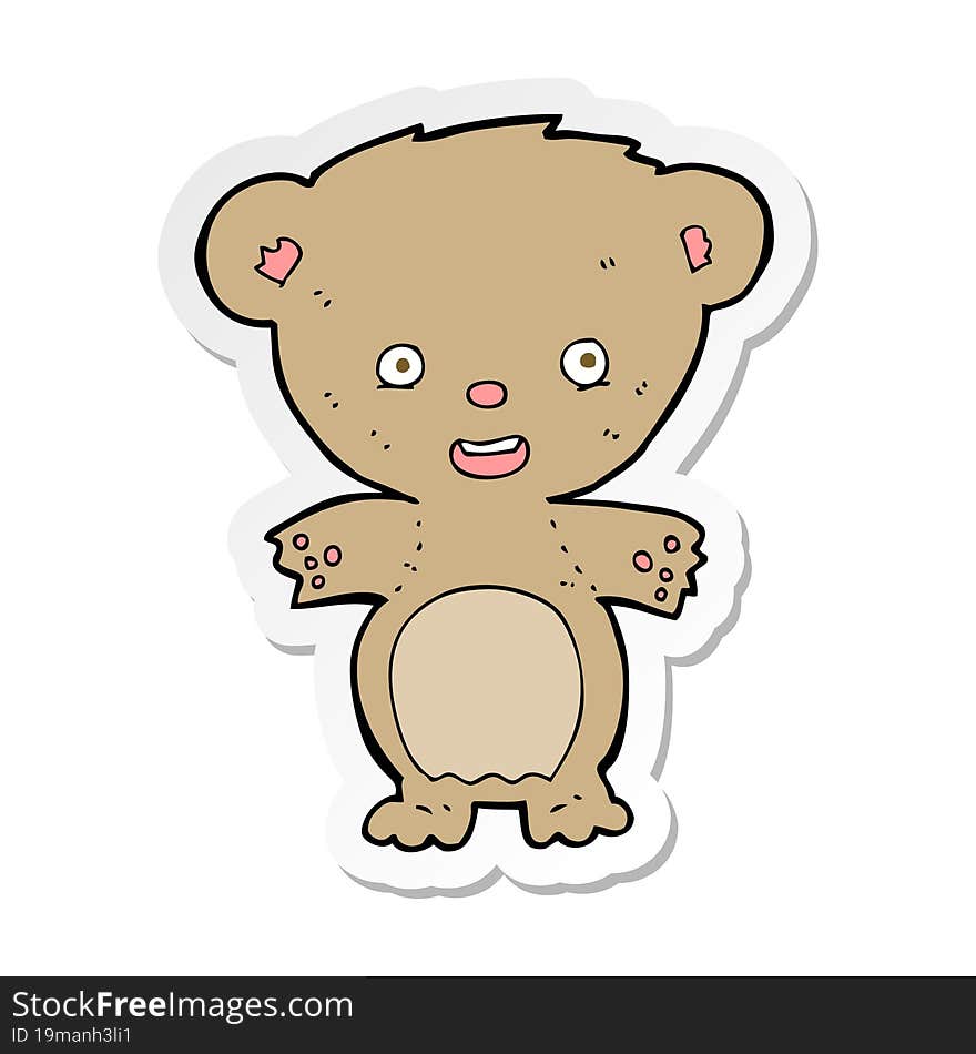 Sticker Of A Cartoon Teddy Bear