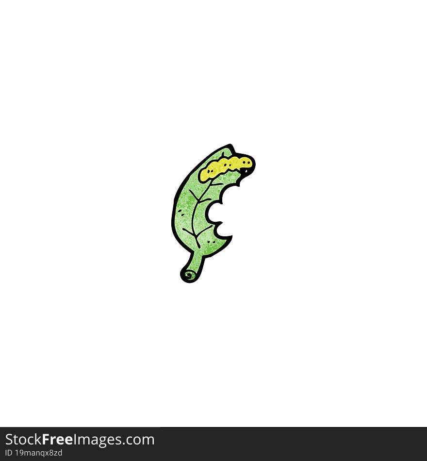 Cartoon Leaf And Caterpillar