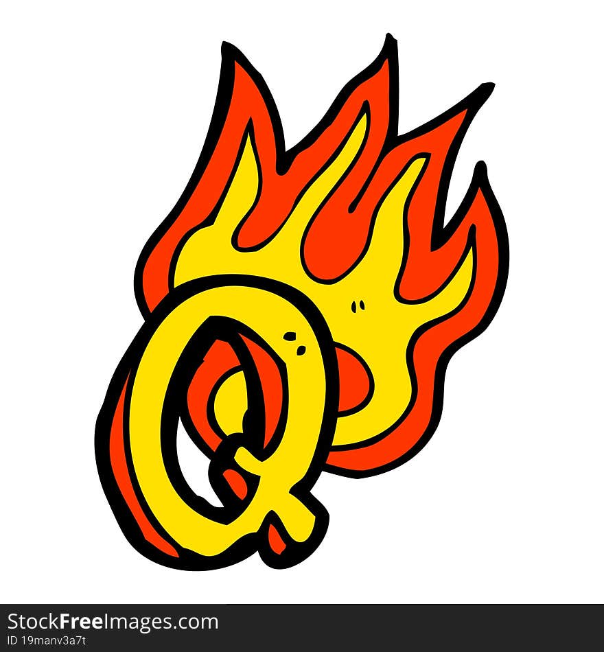 Cartoon Flaming Letter