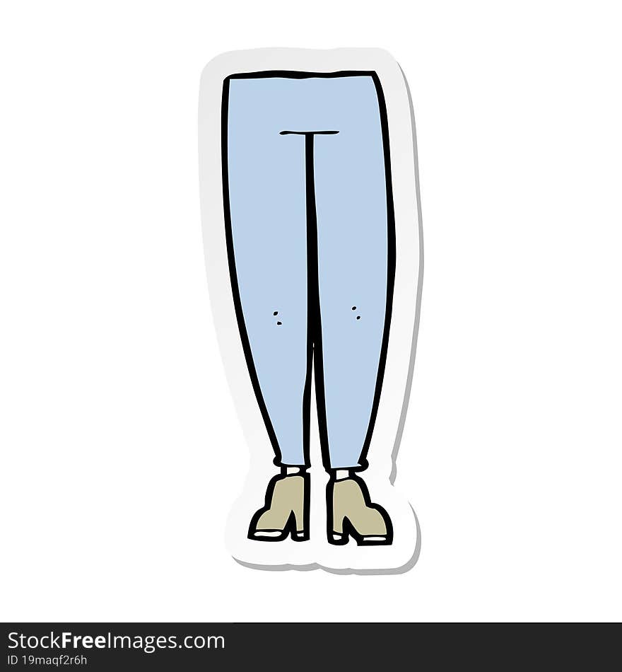 sticker of a cartoon female legs