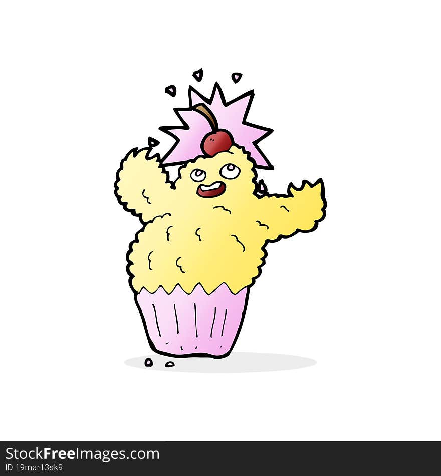 cartoon cupcake monster