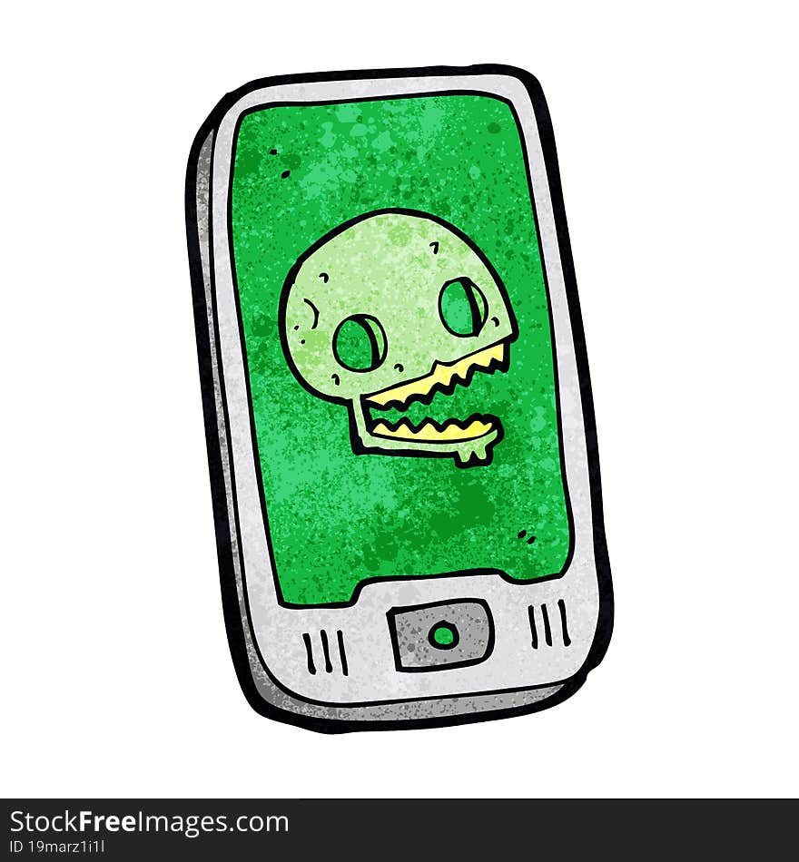 Cartoon Virus On Mobile Phone