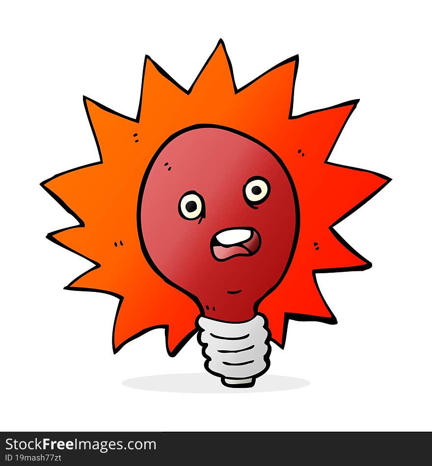 cartoon red lightbulb