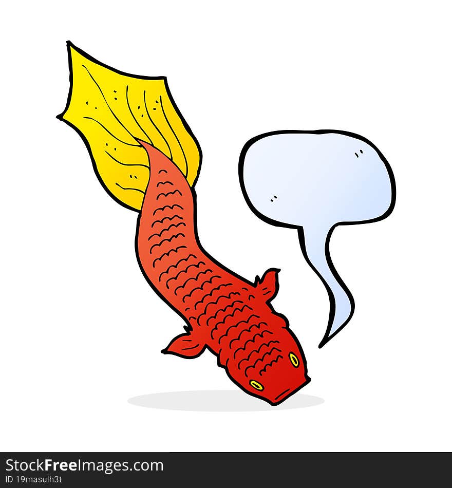 cartoon fish with speech bubble