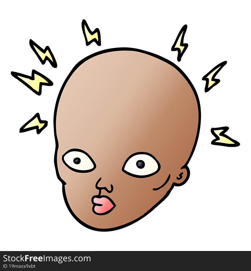 cartoon doodle bald head