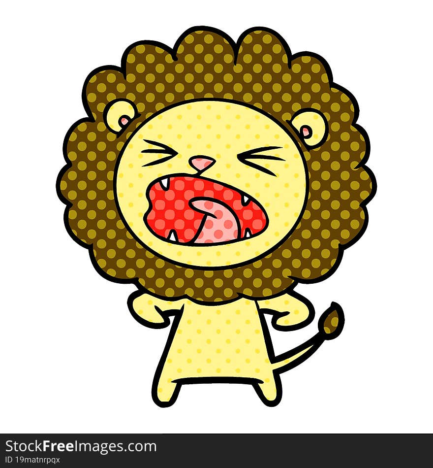 cartoon angry lion. cartoon angry lion