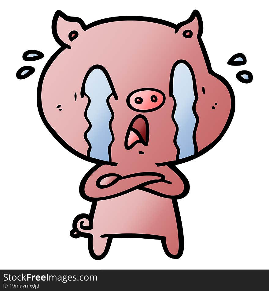 crying pig cartoon. crying pig cartoon