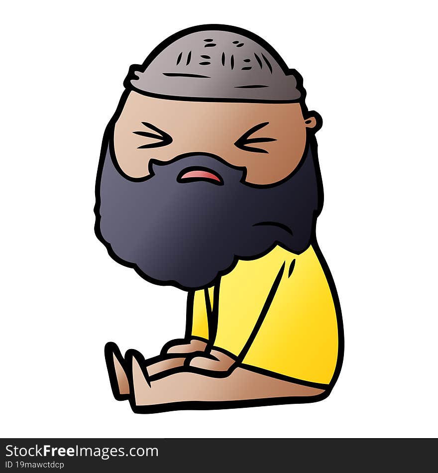 cartoon man with beard. cartoon man with beard