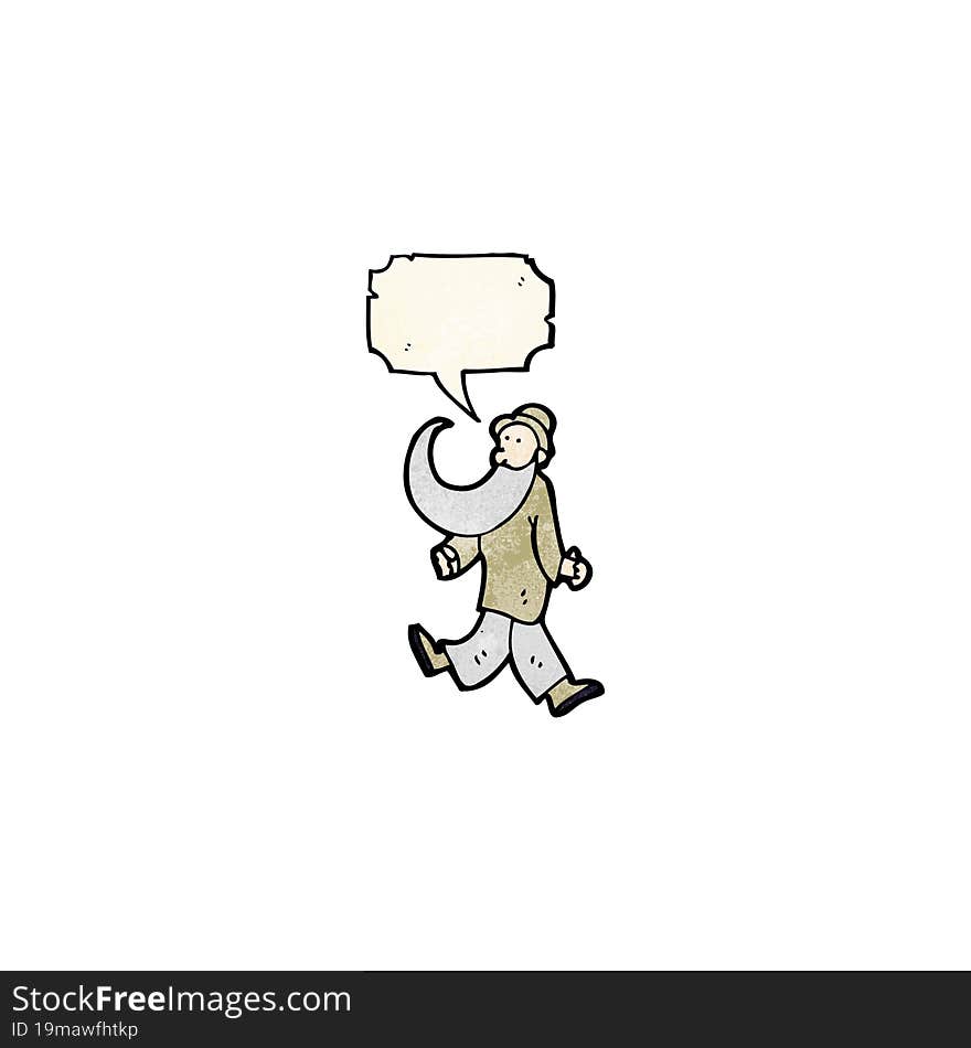 cartoon dancing old man