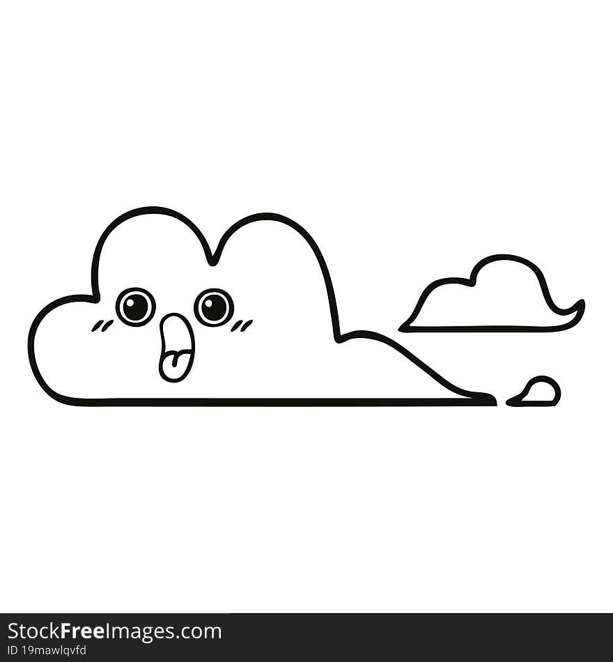 line drawing cartoon clouds