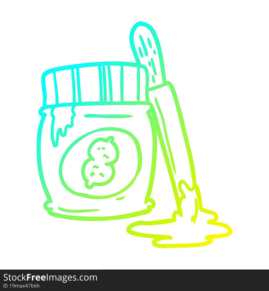 cold gradient line drawing of a jar of peanut butter