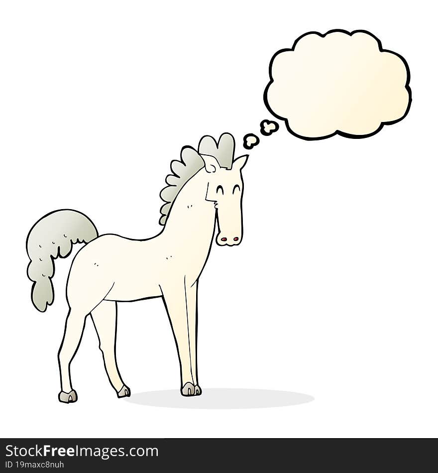 cartoon horse with thought bubble