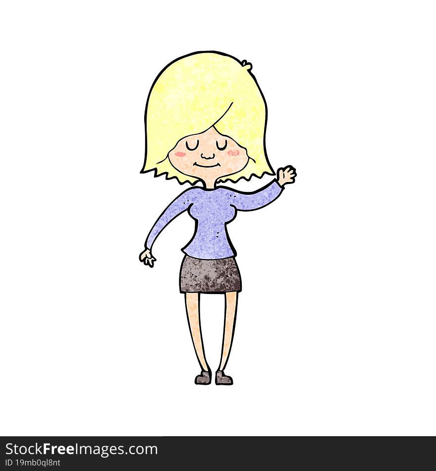 cartoon happy woman