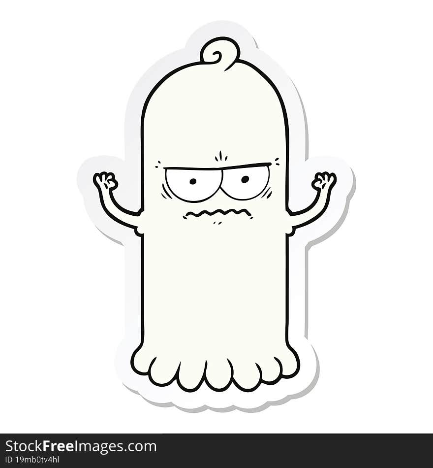 Sticker Of A Cartoon Ghost