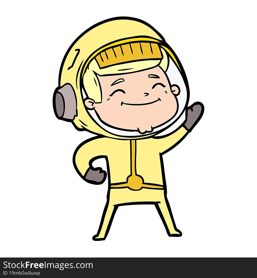 happy cartoon astronaut. happy cartoon astronaut