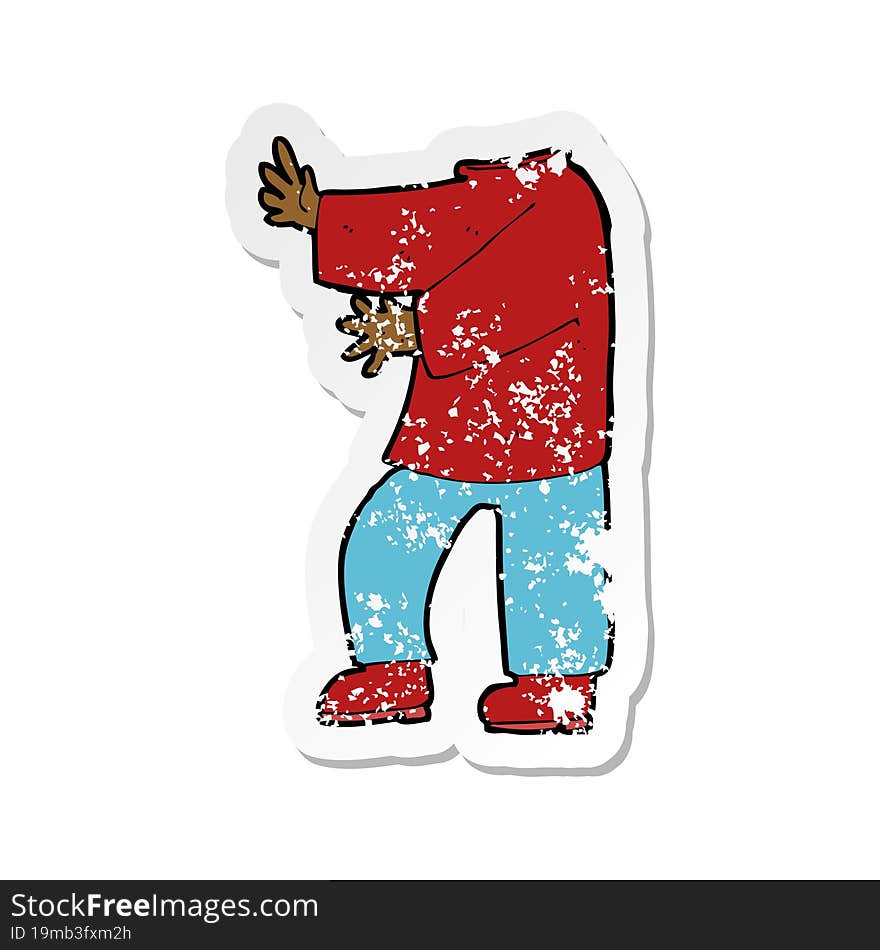 retro distressed sticker of a cartoon male body