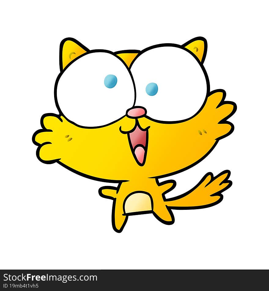 cute cartoon crazy cat. cute cartoon crazy cat