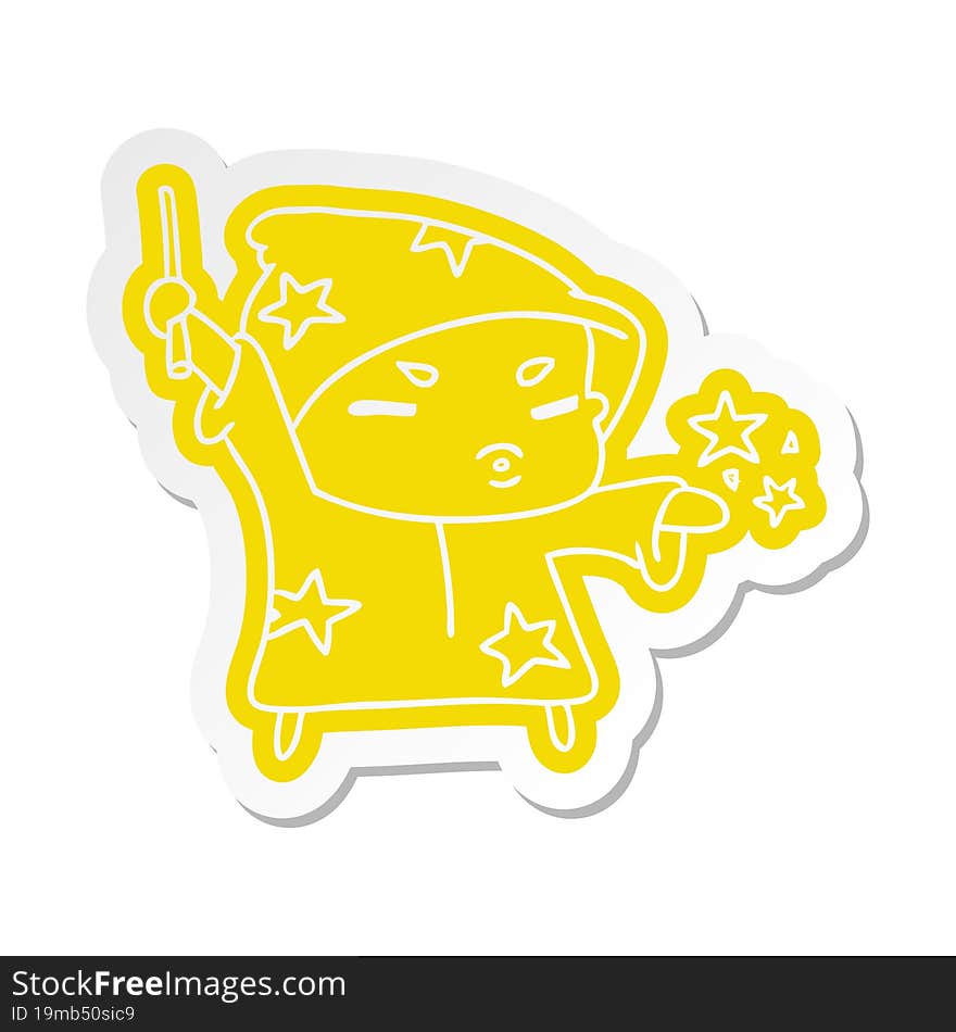 cartoon sticker  cute kawaii wizard child