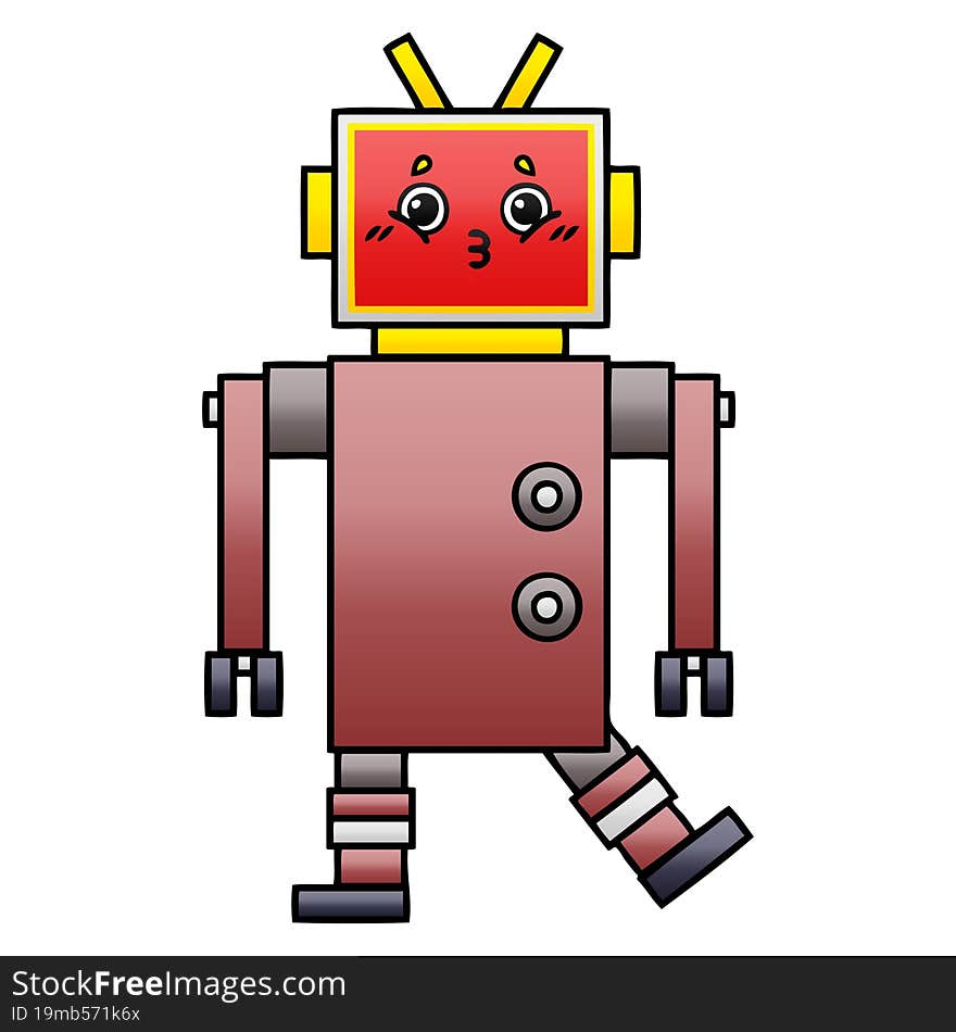 Gradient Shaded Cartoon Robot