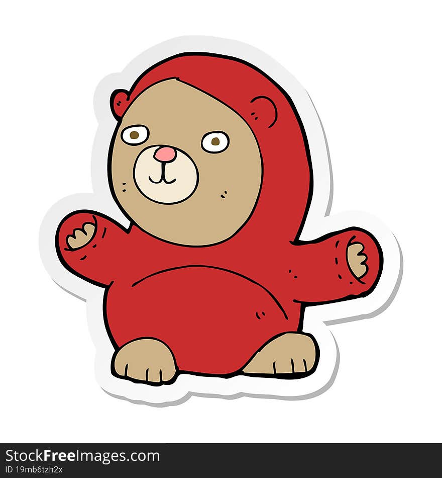 sticker of a cartoon teddy bear