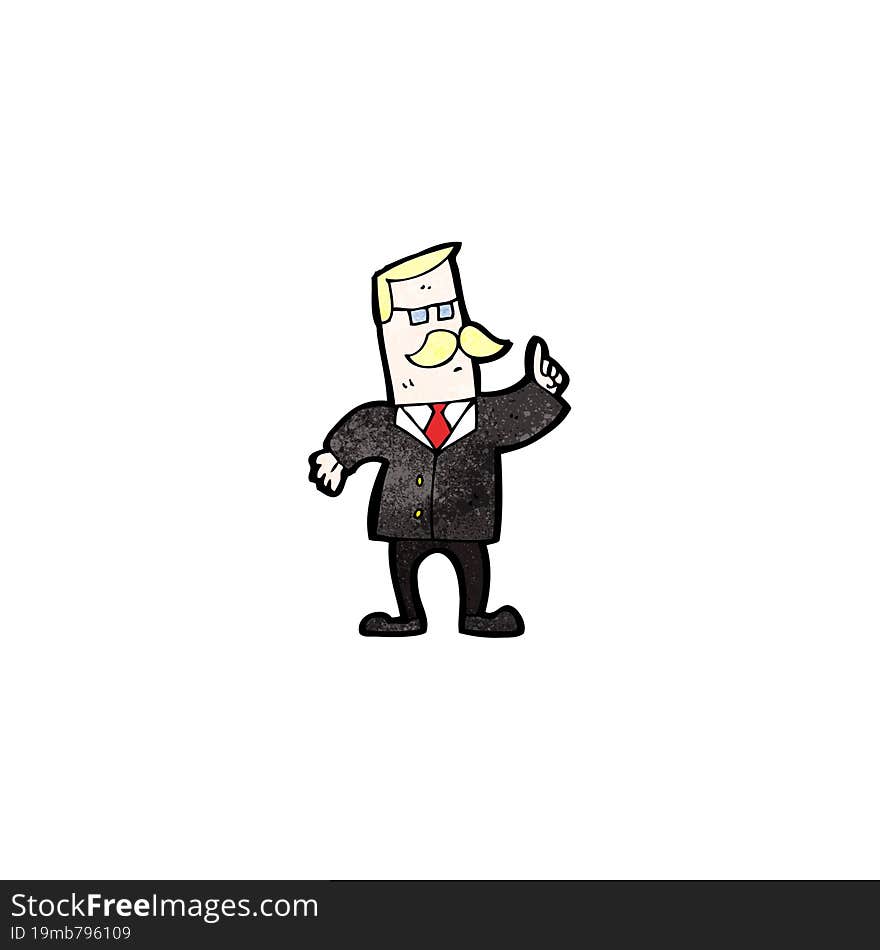 cartoon businessman with idea