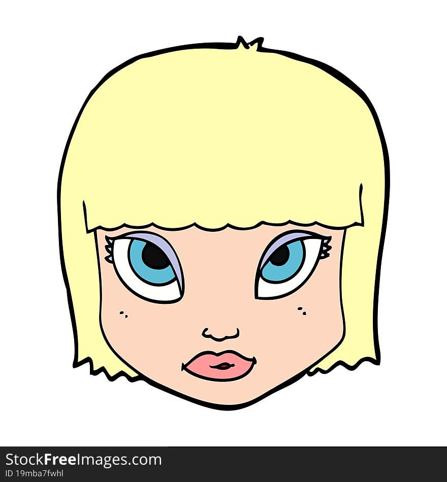 cartoon female face