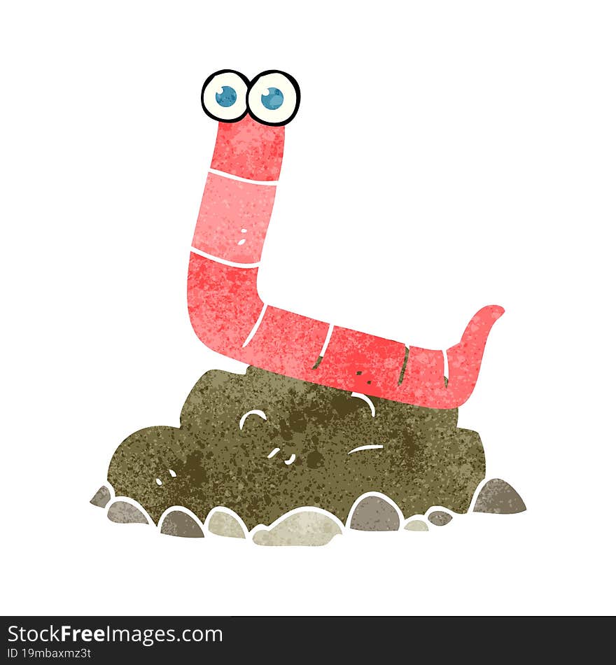 retro cartoon worm