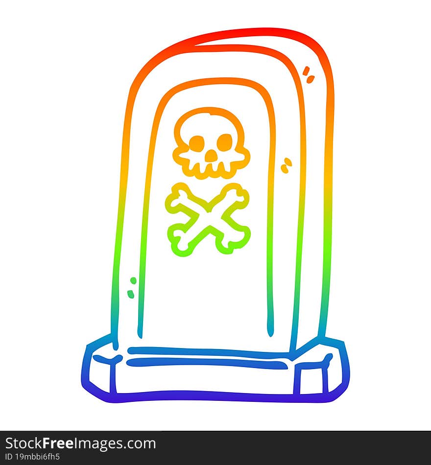 rainbow gradient line drawing cartoon spooky victorian grave