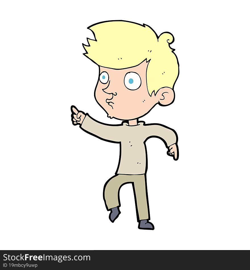 Cartoon Pointing Boy