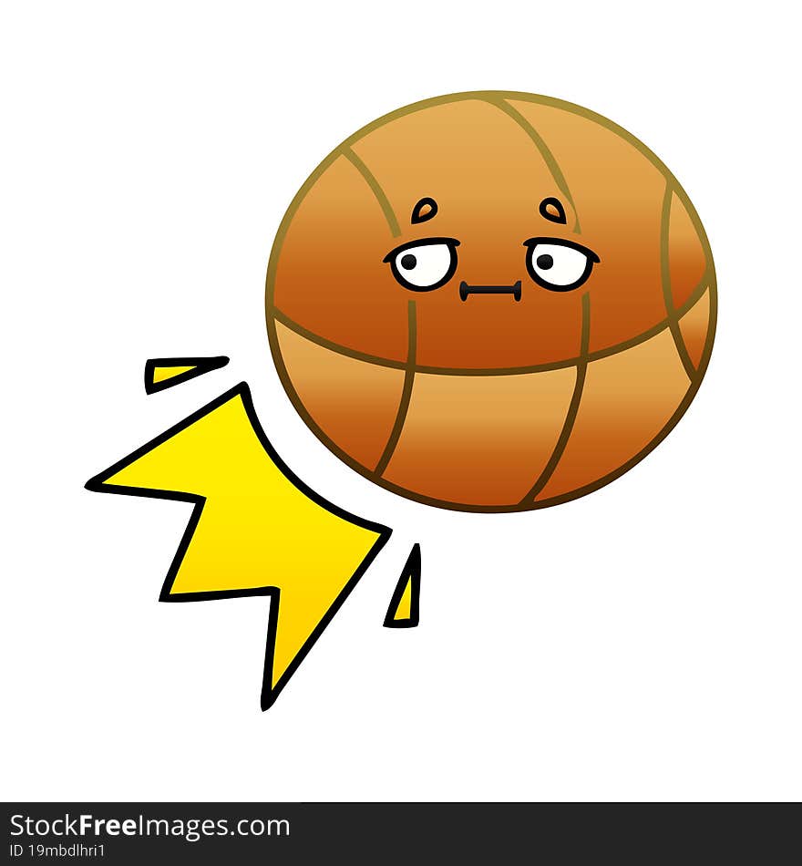 Gradient Shaded Cartoon Basketball