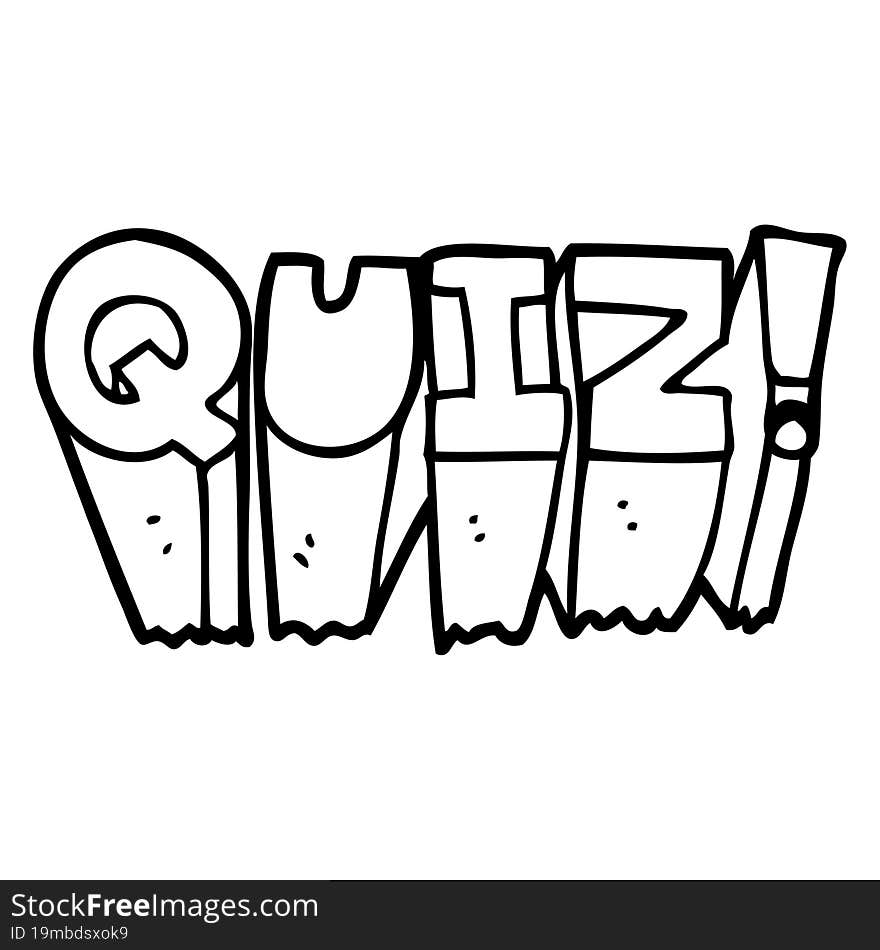 line drawing cartoon quiz symbol