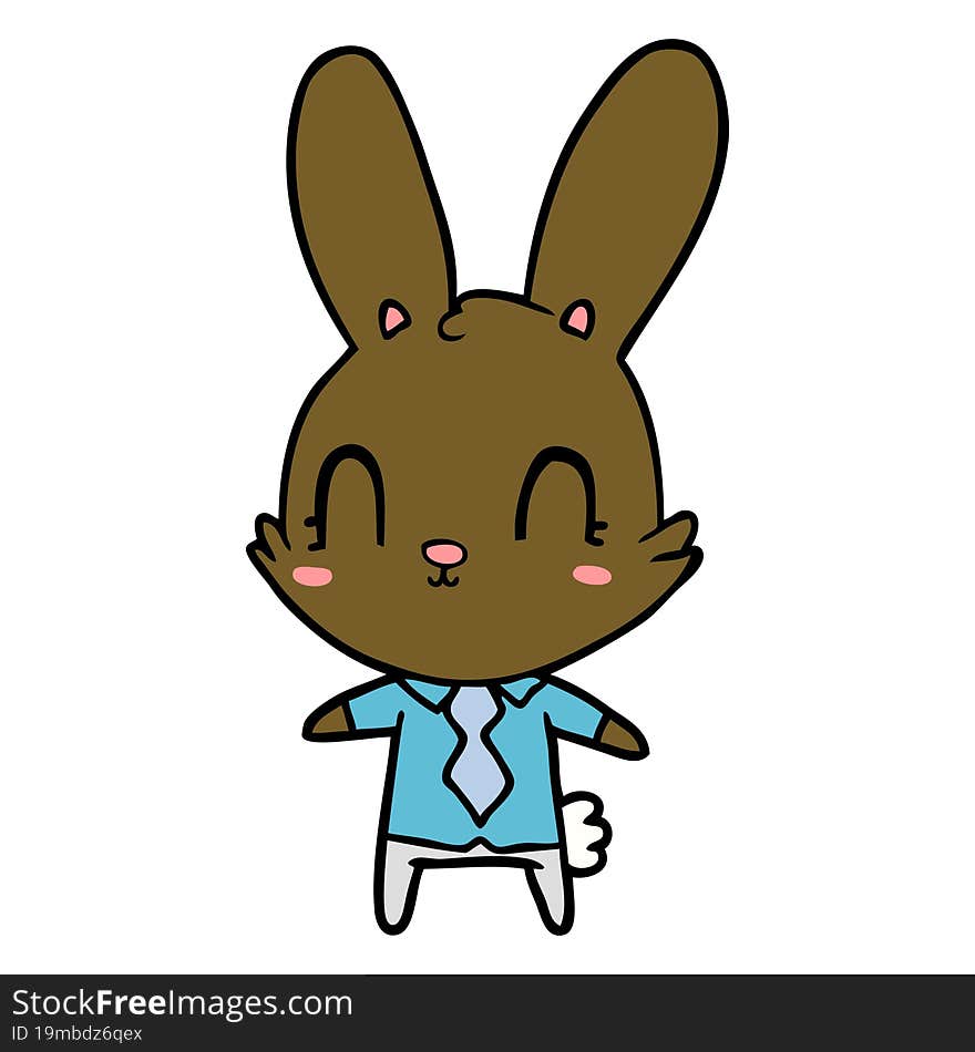 cute cartoon rabbit in shirt and tie. cute cartoon rabbit in shirt and tie