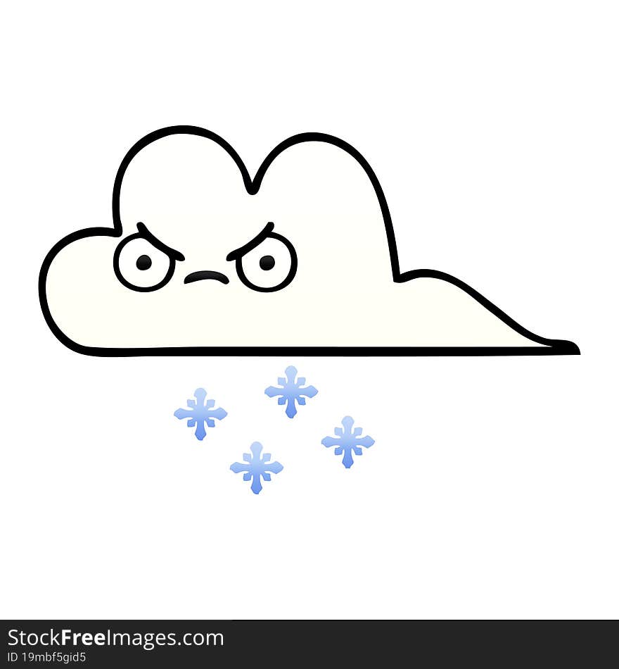 gradient shaded cartoon snow cloud