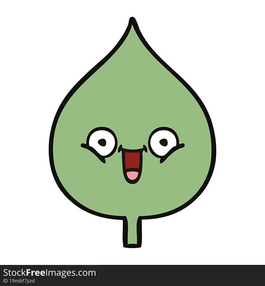 cute cartoon of a expressional leaf