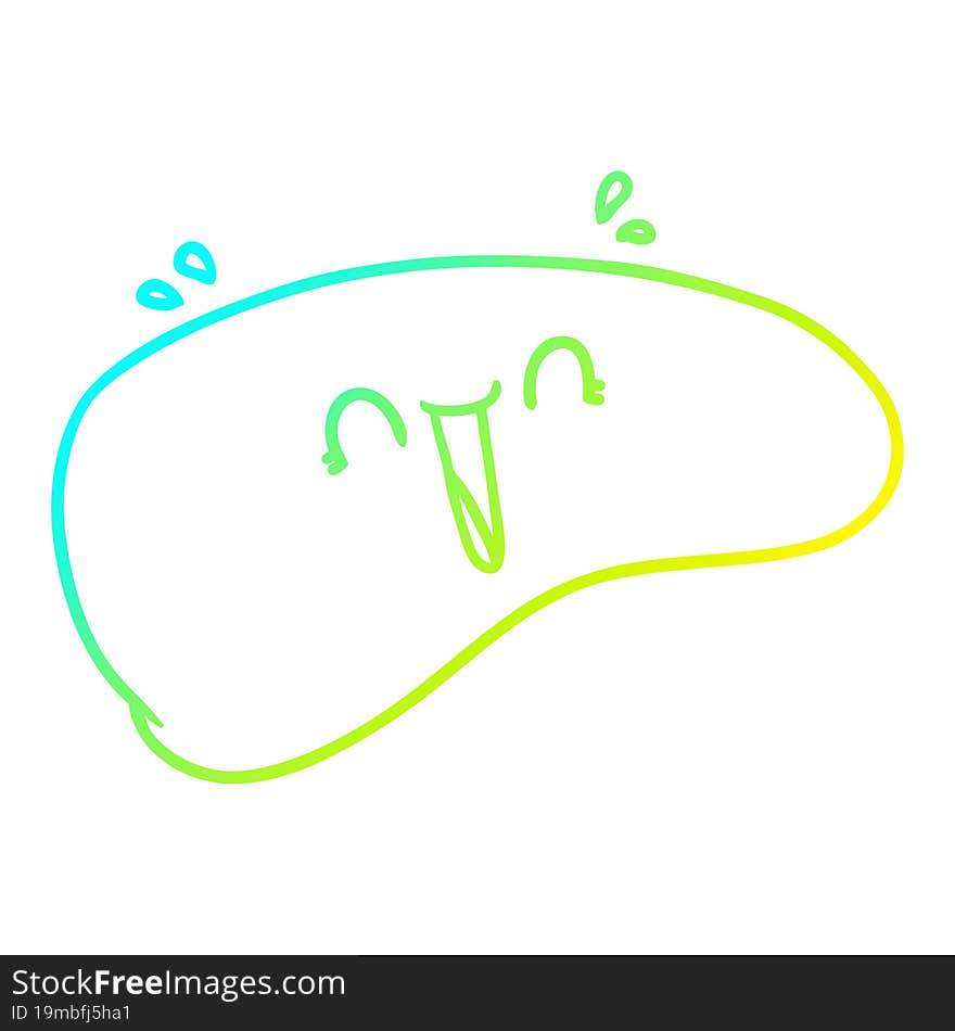 Cold Gradient Line Drawing Cartoon Healthy Liver