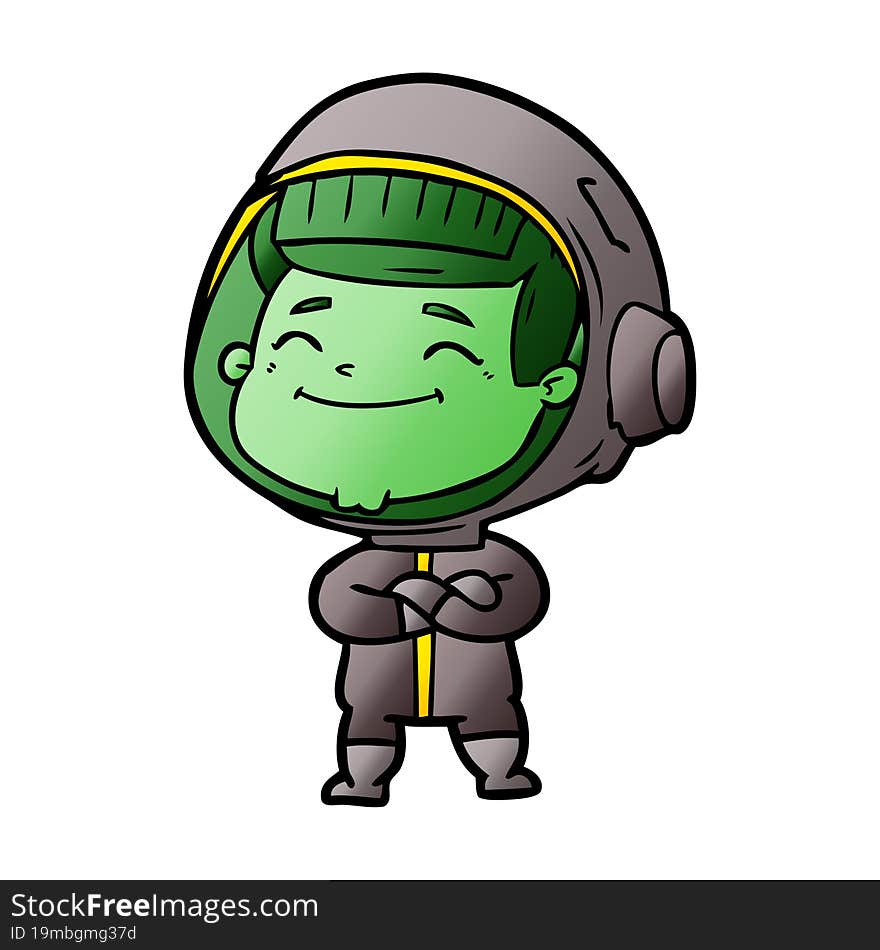 happy cartoon astronaut. happy cartoon astronaut