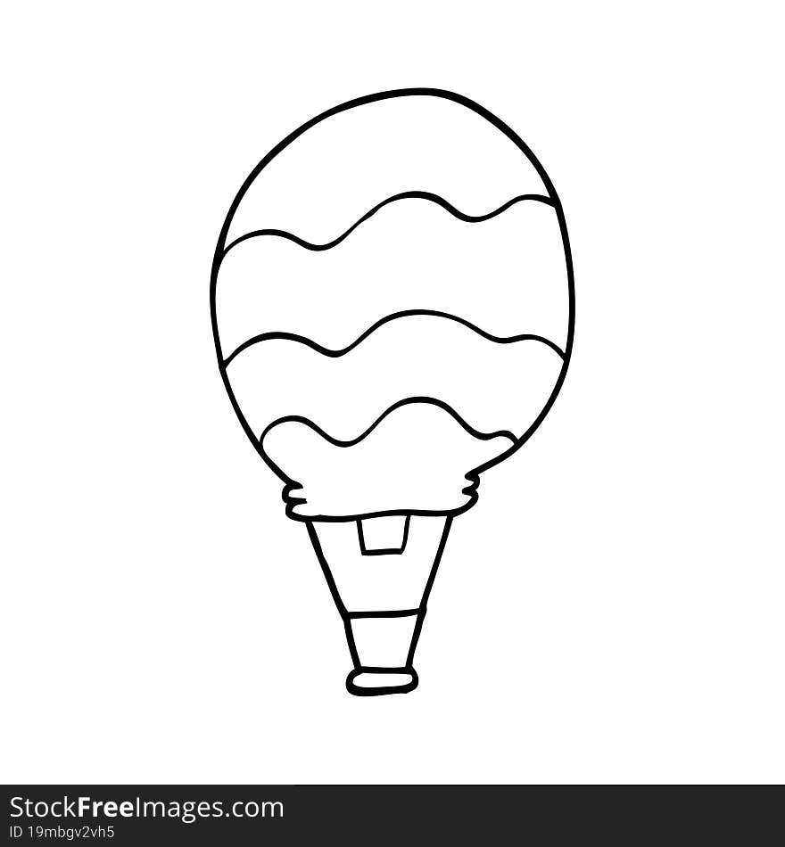 Line Drawing Cartoon Of A Hot Air Balloon