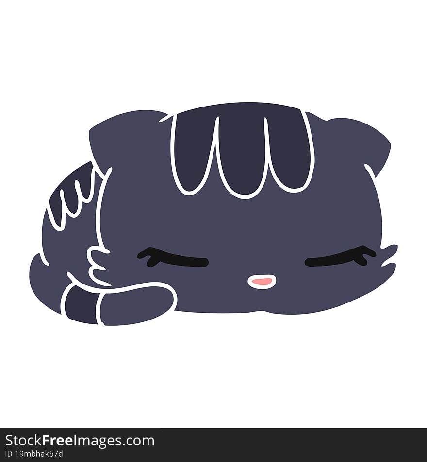 cartoon illustration kawaii cute sleeping kitten. cartoon illustration kawaii cute sleeping kitten