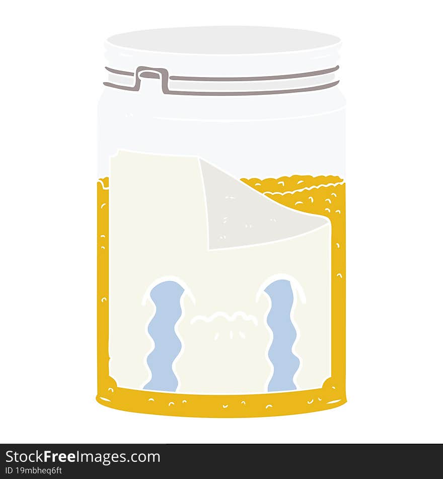 Flat Color Style Cartoon Glass Jar Crying