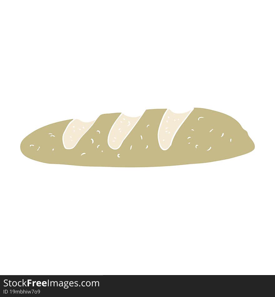 flat color illustration of loaf of bread. flat color illustration of loaf of bread